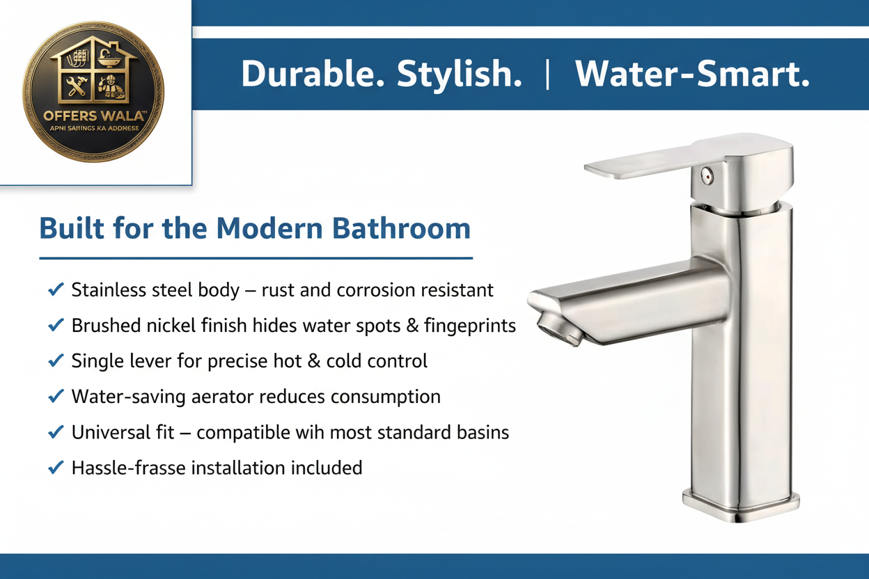Sani Max Square Mixer - Durable Stylish Water-Smart