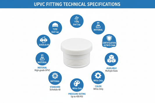 UPVC End Cap Technical Specifications - Schedule 40, ASTM D-2466