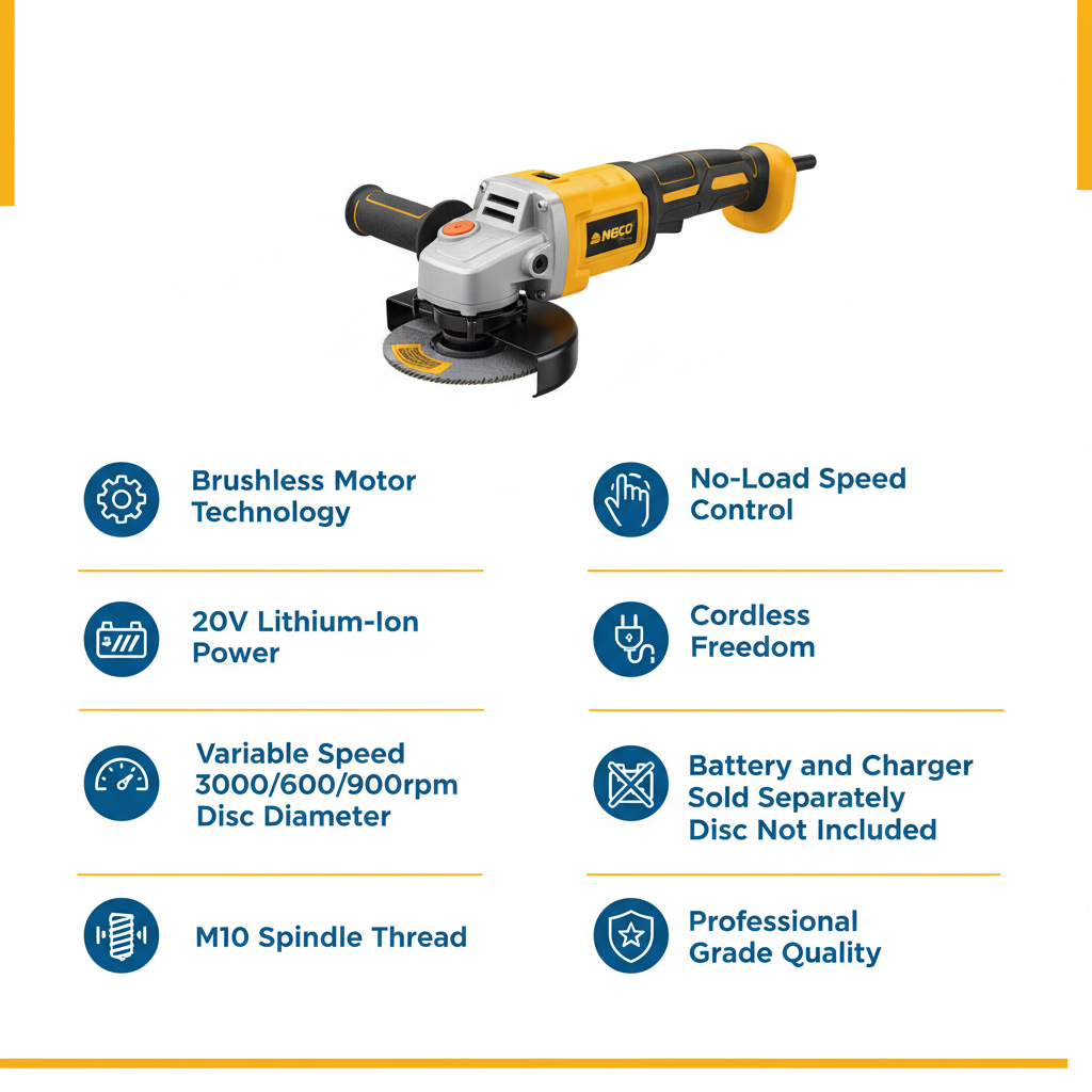 Ingco Cordless Angle Grinder Technical Specifications