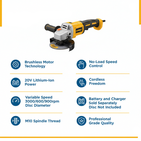 Ingco Cordless Angle Grinder Technical Specifications
