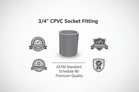CPVC Socket Fitting - ASTM SCH-80 Schedule 80 Premium Quality