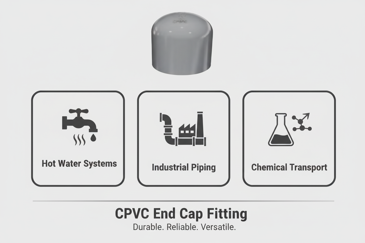 CPVC End Cap Applications - Hot Water Systems, Industrial Piping, Chemical Transport
