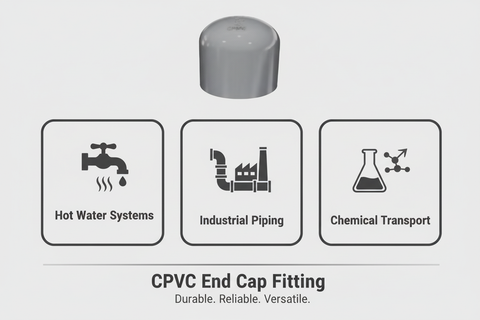 CPVC End Cap Applications - Hot Water Systems, Industrial Piping, Chemical Transport