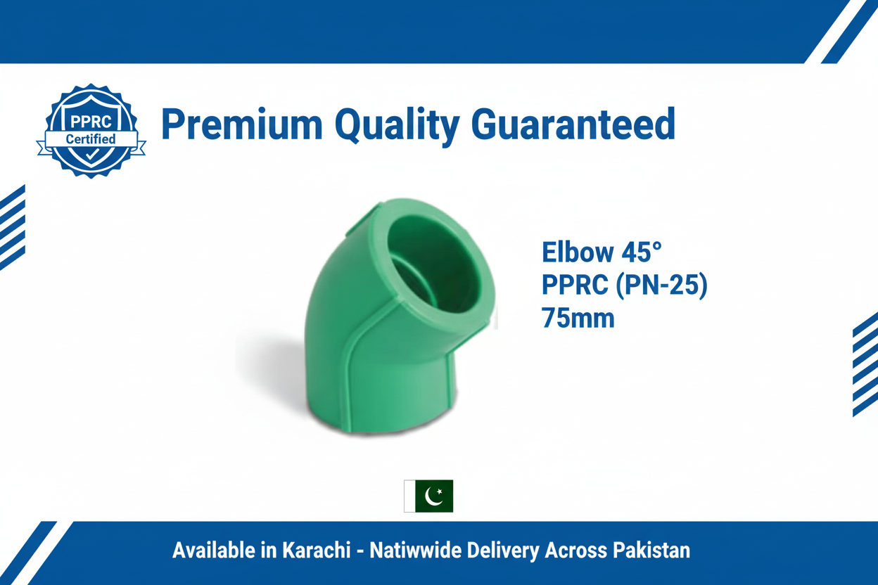 Elbow 45° PPRC PN-25 75mm Quality Certification