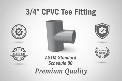 CPVC Tee Fitting - ASTM SCH-80 Schedule 80 Premium Quality