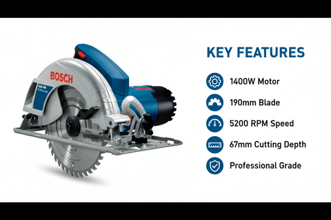 Bosch GKS190 Features & Benefits - Powerful Motor, 67mm Cutting Depth, Lightweight