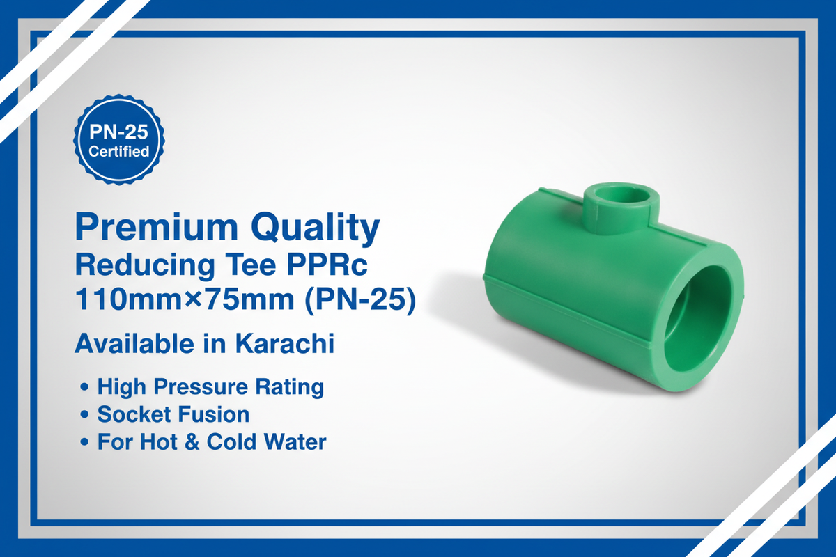 Reducing Tee PPRc 110mm×75mm (PN-25) - Available in Karachi