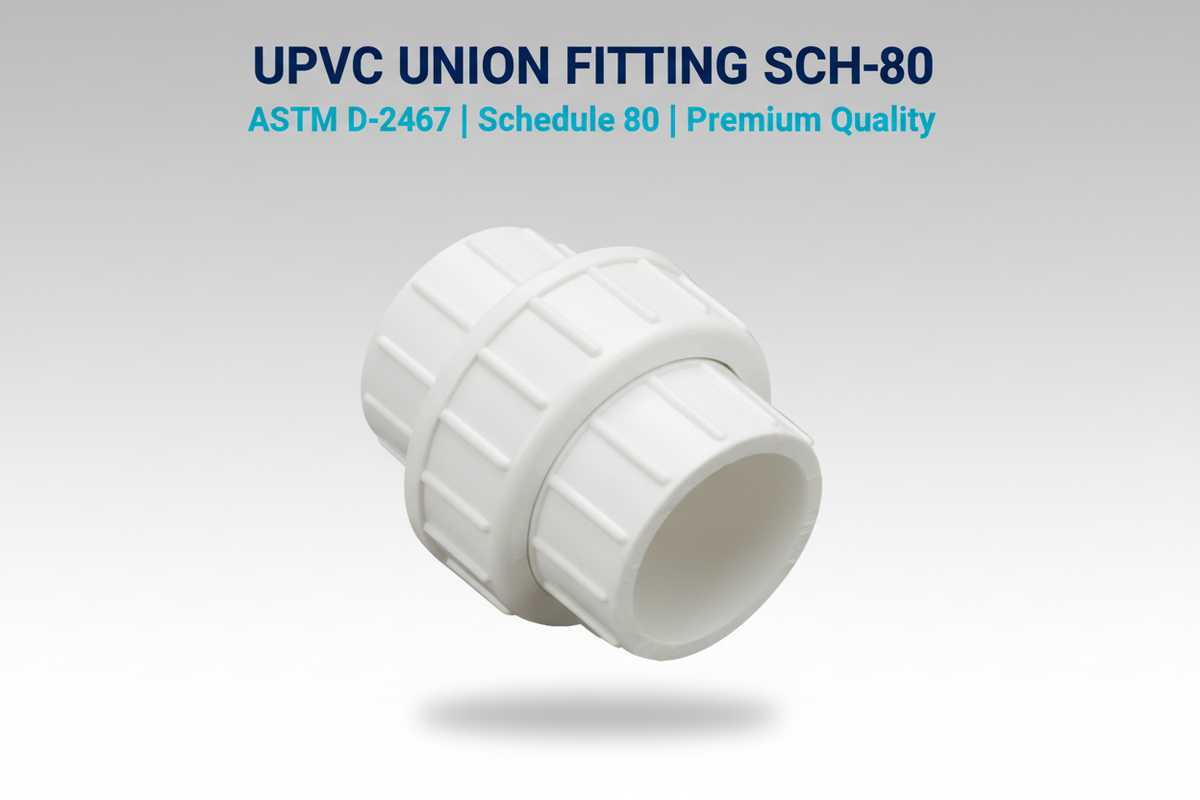 UPVC Union Fitting SCH-80 - ASTM D-2467 Schedule 80 Premium Quality