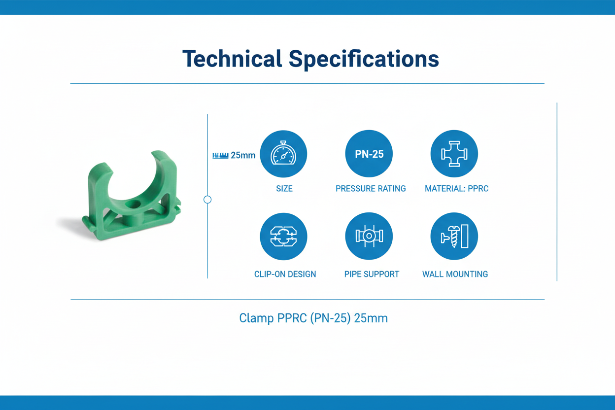 Clamp PPRC PN-25 25mm Technical Specifications