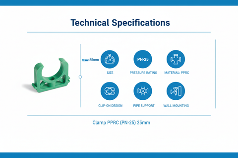 Clamp PPRC PN-25 25mm Technical Specifications