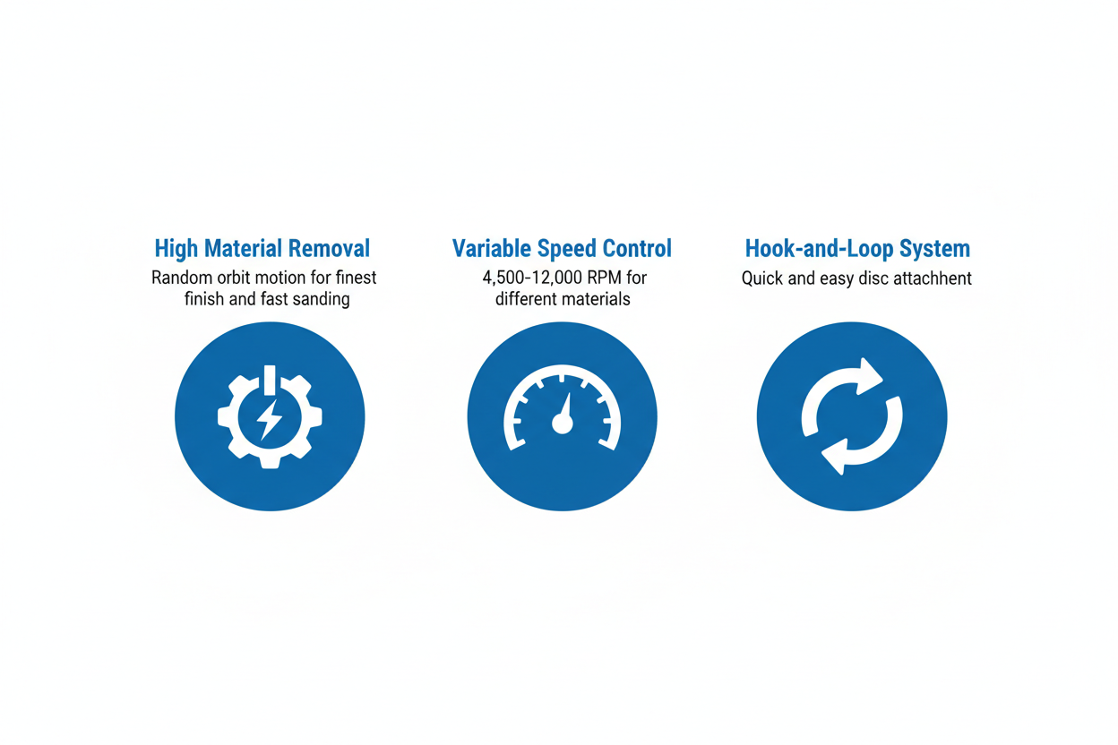 Bosch Sander Features - High Material Removal, Variable Speed