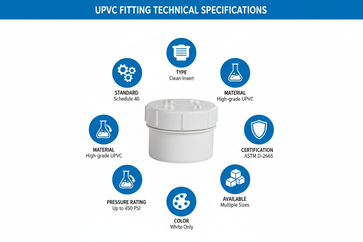 UPVC Clean Insert Technical Specifications - Schedule 40, ASTM D-2665