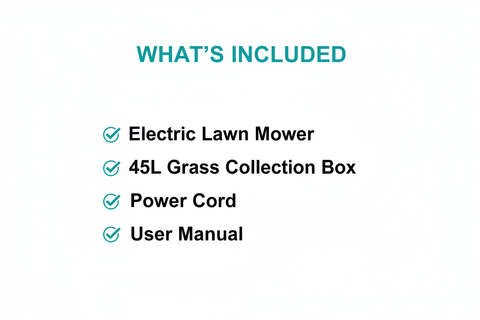 Total TGT616152 Package Contents - Lawn Mower, 45L Grass Box, Power Cord