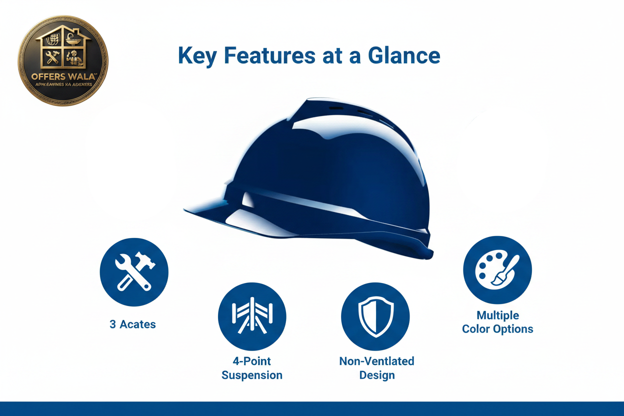MSA Safety Helmet Key Features - HDPE 4-Point Suspension