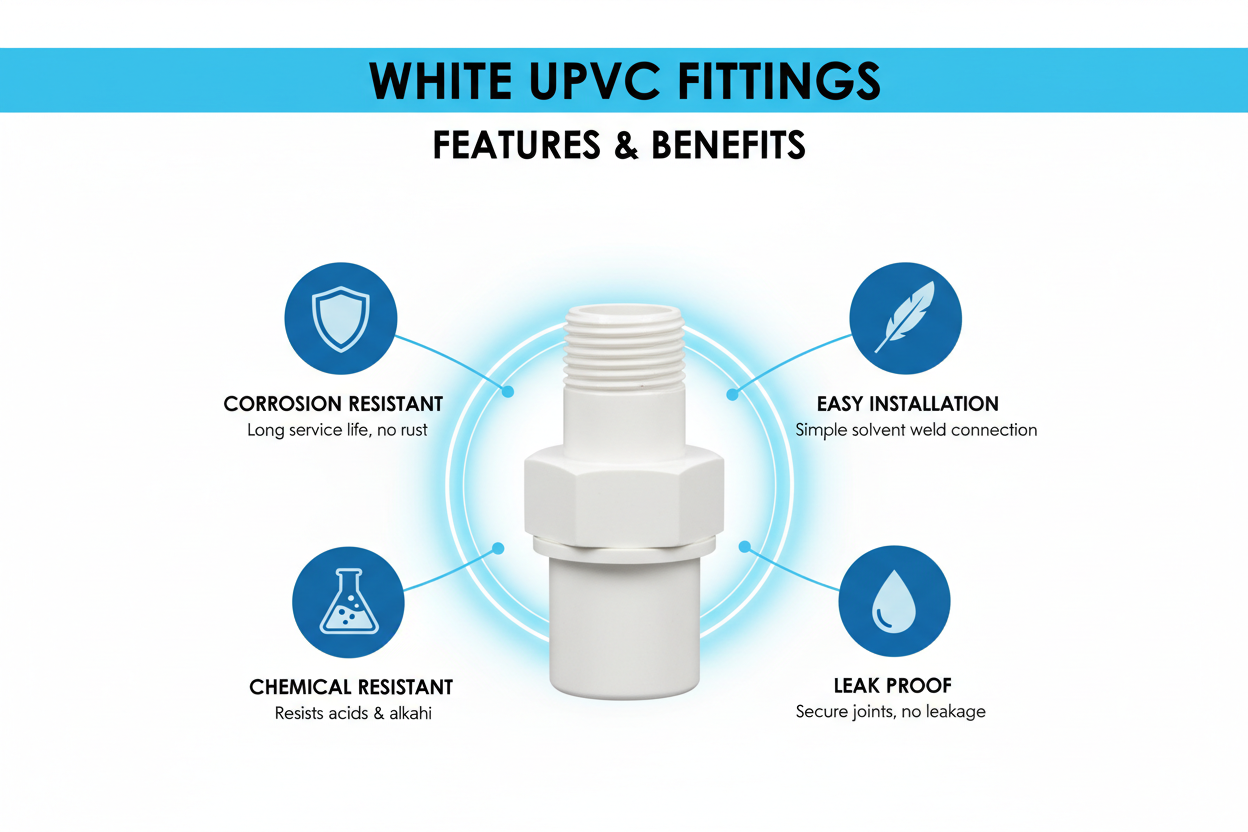 White UPVC V.Socket/Adapter Features - Corrosion Resistant, Easy Installation, Chemical Resistant, Leak Proof