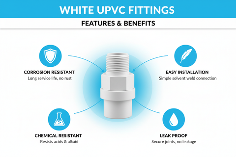 White UPVC V.Socket/Adapter Features - Corrosion Resistant, Easy Installation, Chemical Resistant, Leak Proof