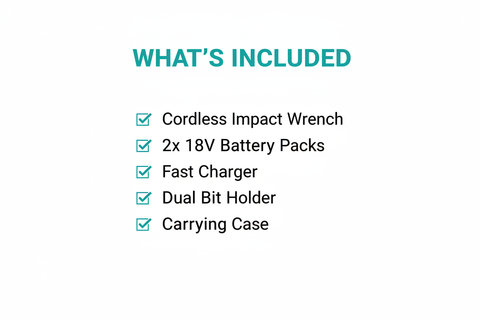 Bosch GDX18V-LI Package Contents - Impact Wrench, 2 Batteries, Charger