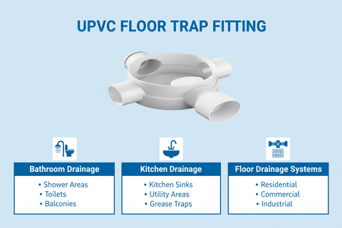 UPVC Floor Trap Applications - Bathroom Drainage, Kitchen Drainage, Floor Drainage Systems