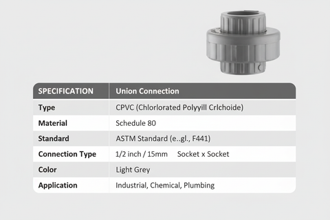 CPVC Union Technical Specifications - Schedule 80, ASTM Standard