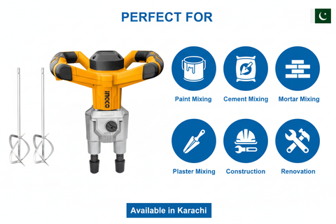 Ingco MX218008 Applications - Paint Mixing, Cement Mixing, Construction, Renovation