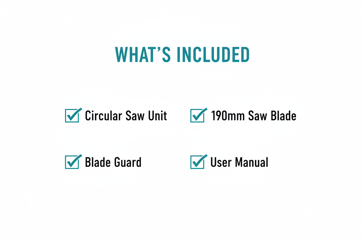 Bosch GKS190 Package Contents - Circular Saw, Blade, Blade Guard