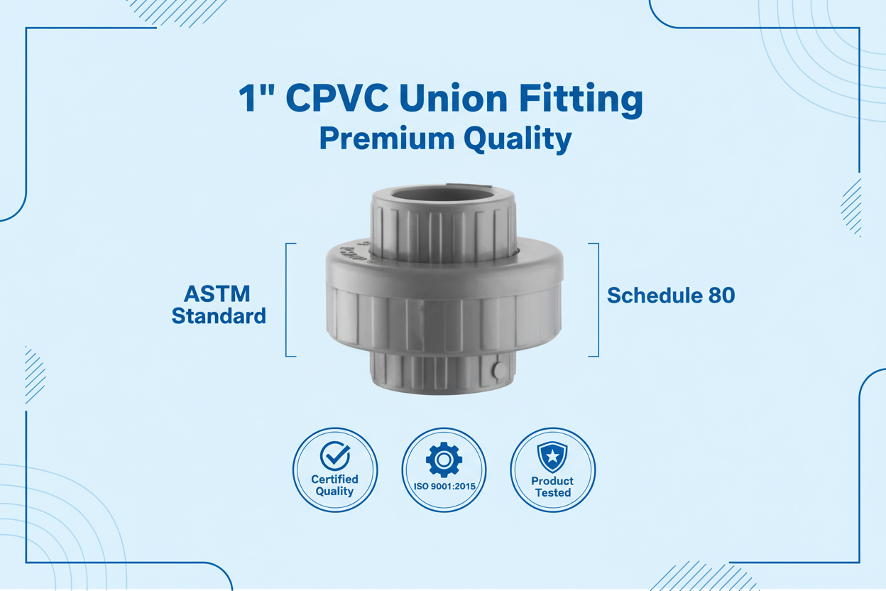 CPVC Union Fitting - ASTM SCH-80 Schedule 80 Premium Quality