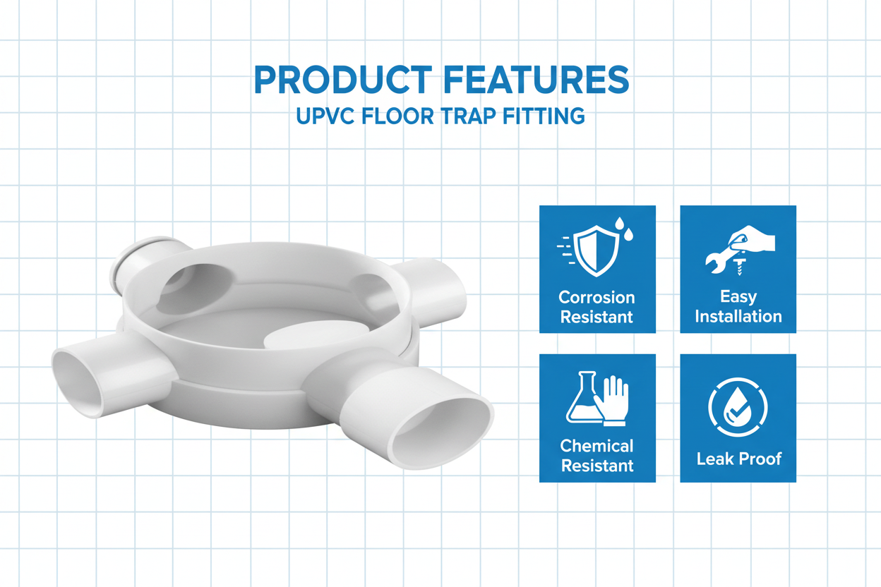 White UPVC Floor Trap Features - Corrosion Resistant, Easy Installation, Chemical Resistant, Leak Proof