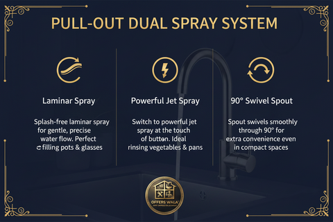 Pull-Out Dual Spray System – A+ Feature Panel