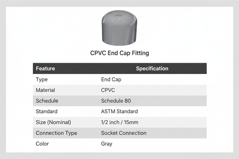 CPVC End Cap Technical Specifications - Schedule 80, ASTM Standard