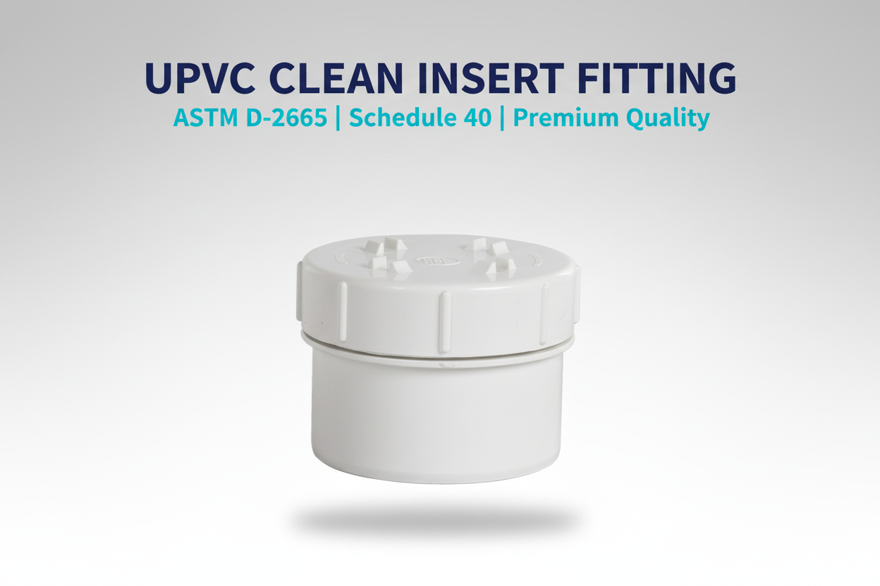 UPVC Clean Insert Fitting - ASTM D-2665 Schedule 40 Premium Quality