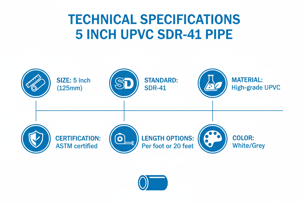 5 inch UPVC SDR-41 Technical Specifications