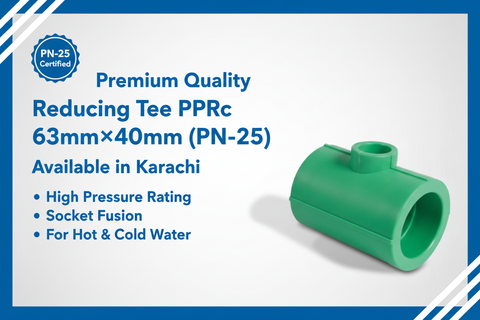 Reducing Tee PPRc 63mm×40mm (PN-25) - Available in Karachi