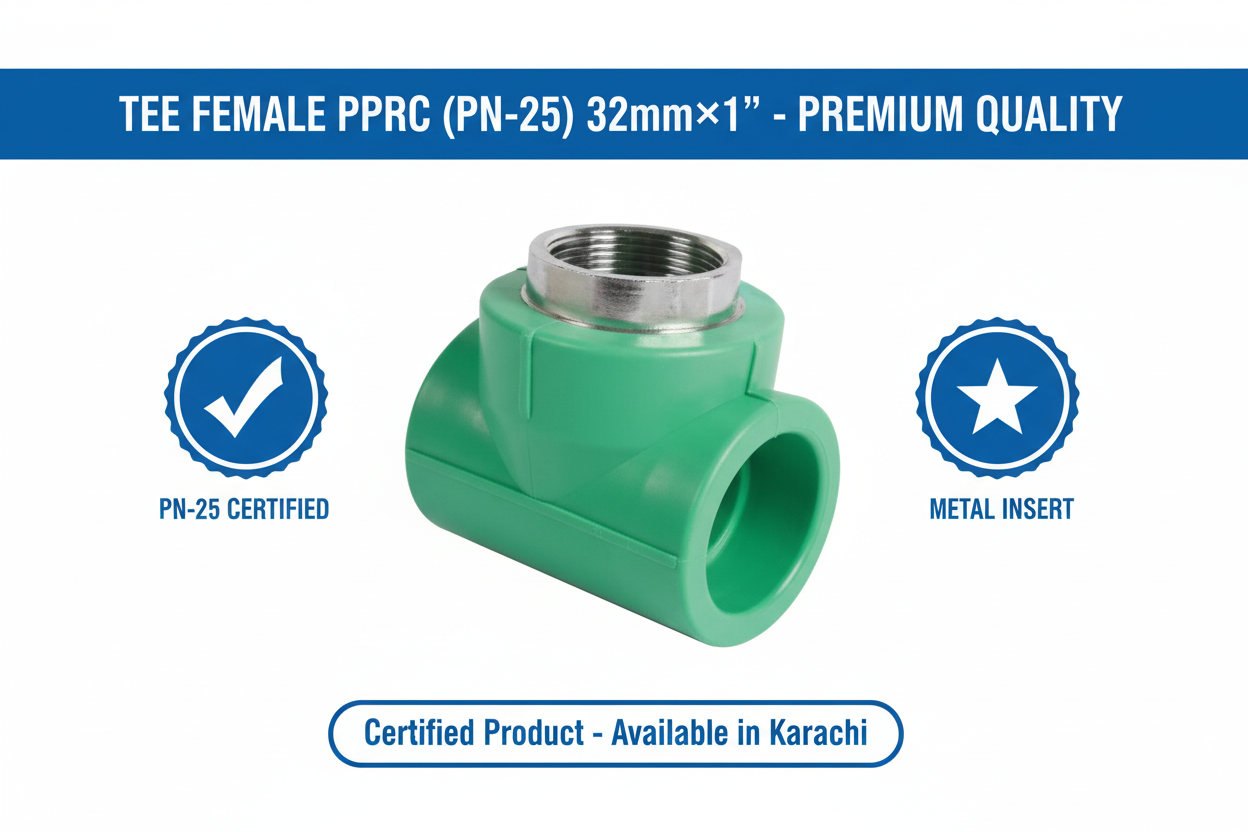 Tee Female PPRC PN-25 32mm×1 inch Quality Certification
