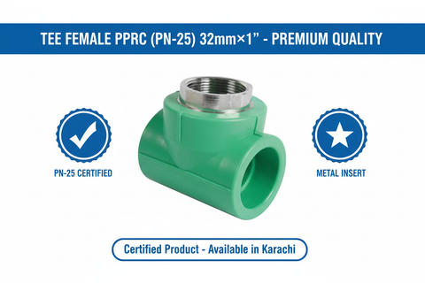 Tee Female PPRC PN-25 32mm×1 inch Quality Certification