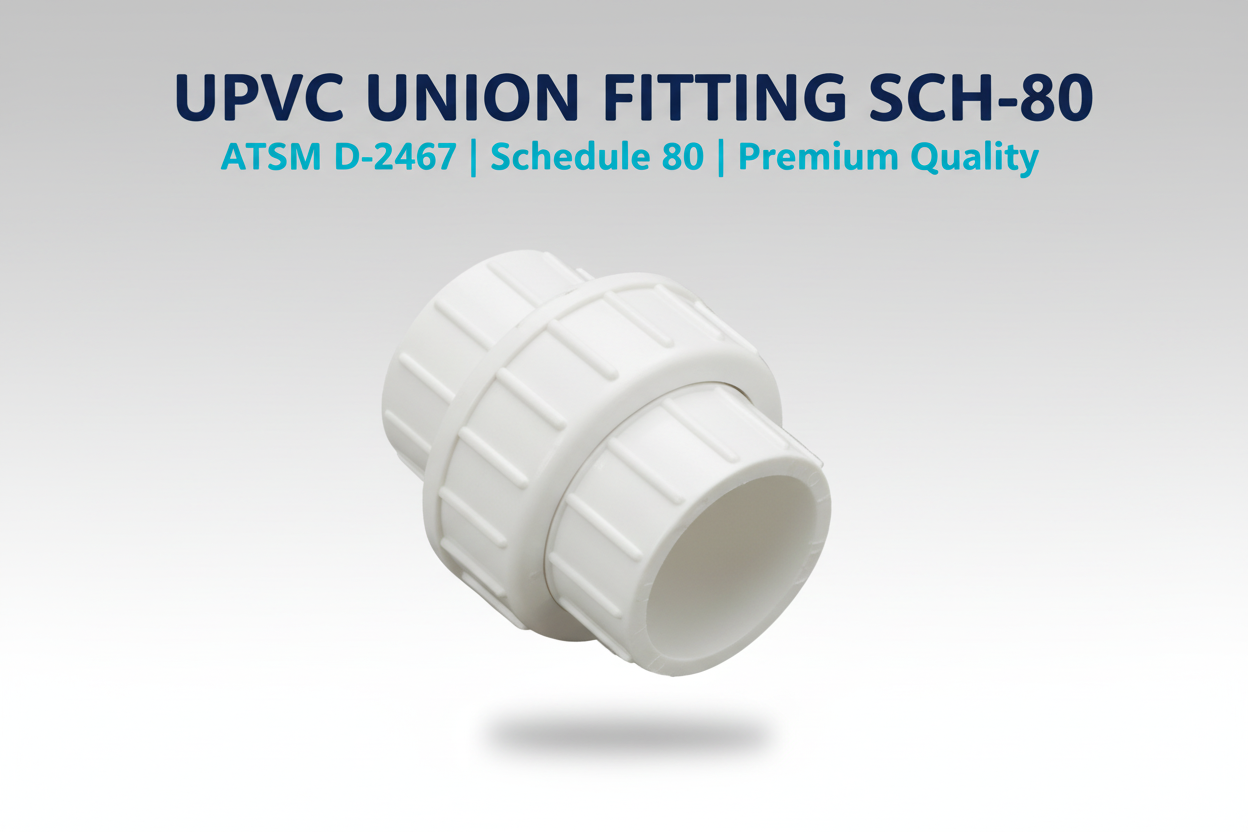 UPVC Union Fitting SCH-80 - ASTM D-2467 Schedule 80 Premium Quality