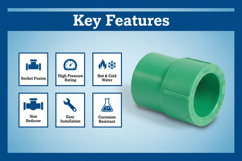 Features and benefits of PN-25 certified reducing socket PPRc fitting