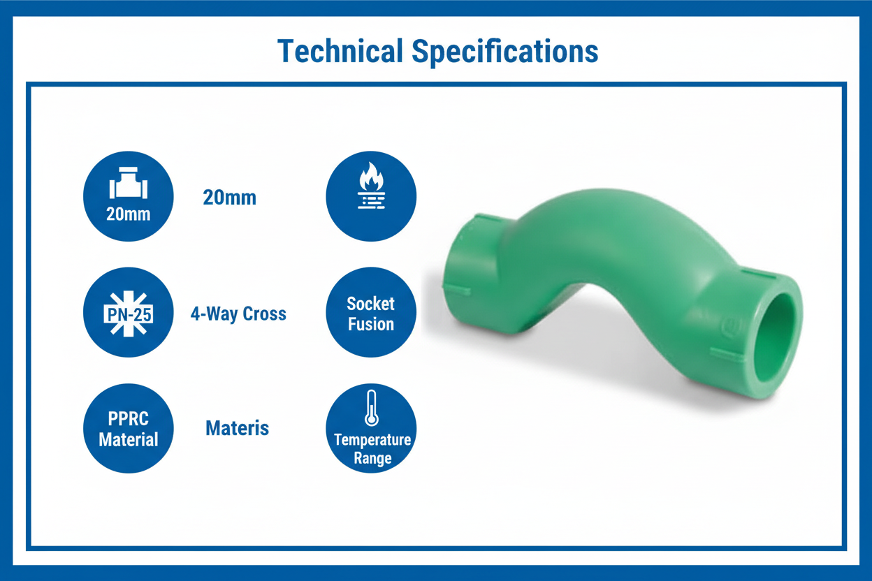 Over Cross 20mm Technical Specifications - PN-25 pressure rating