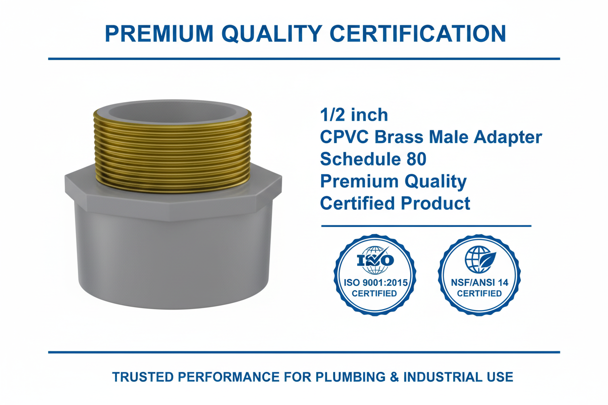 CPVC Brass Male Adapter - SCH-80 Schedule 80 Premium Quality