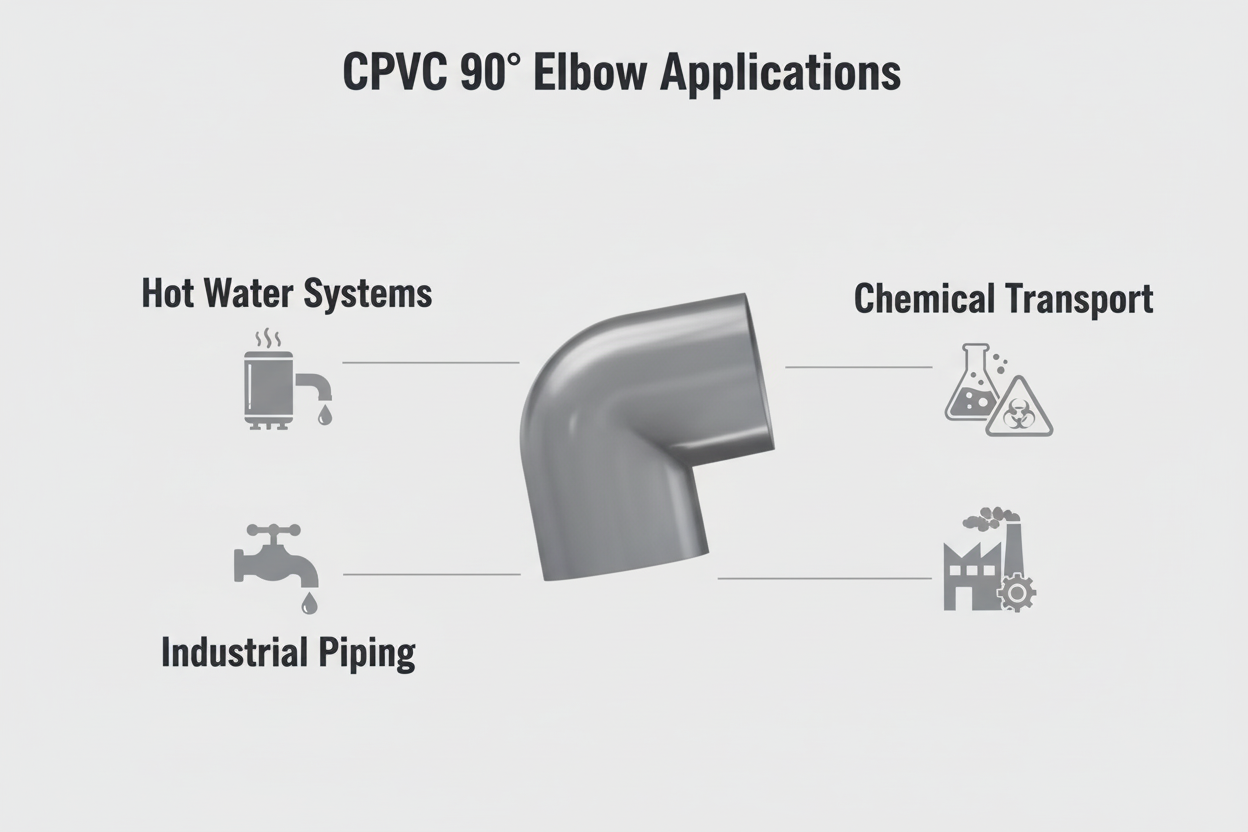 CPVC Elbow 90 Applications - Hot Water Systems, Industrial Piping, Chemical Transport