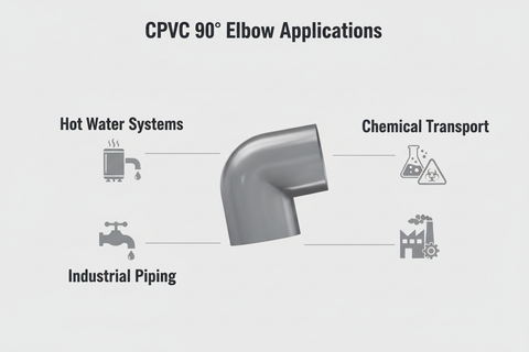 CPVC Elbow 90 Applications - Hot Water Systems, Industrial Piping, Chemical Transport