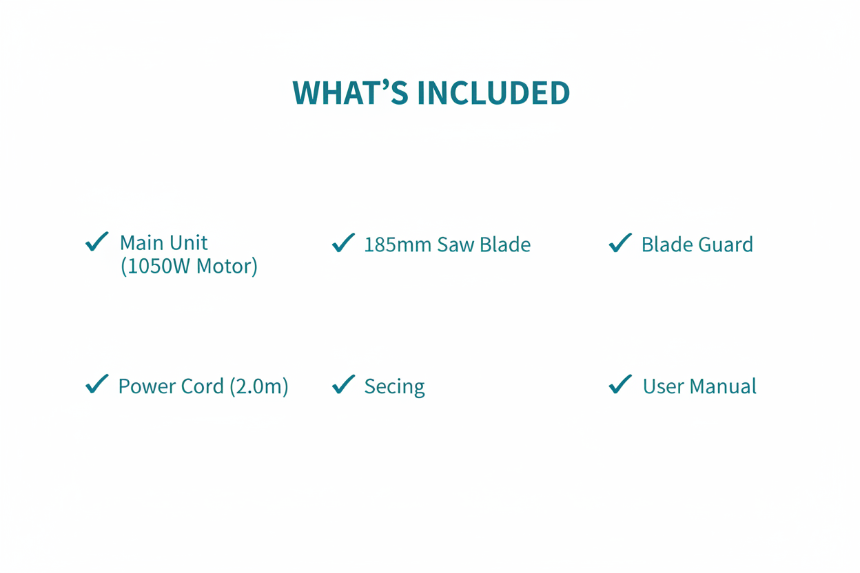 Makita M5801G Package Contents - Circular Saw, Blade, Blade Guard