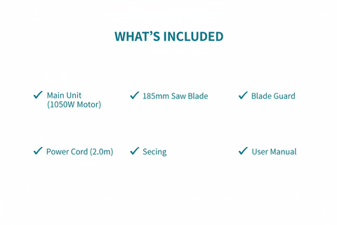 Makita M5801G Package Contents - Circular Saw, Blade, Blade Guard