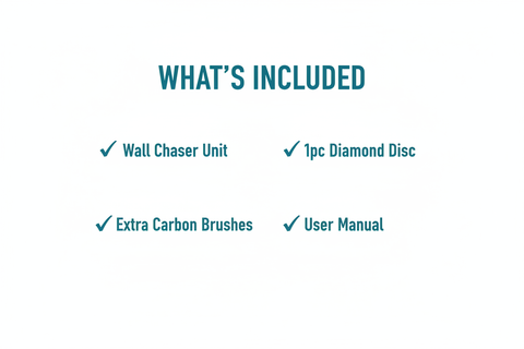 Wadfow WWAL151401 Package Contents - Wall Chaser, Diamond Disc, Carbon Brushes