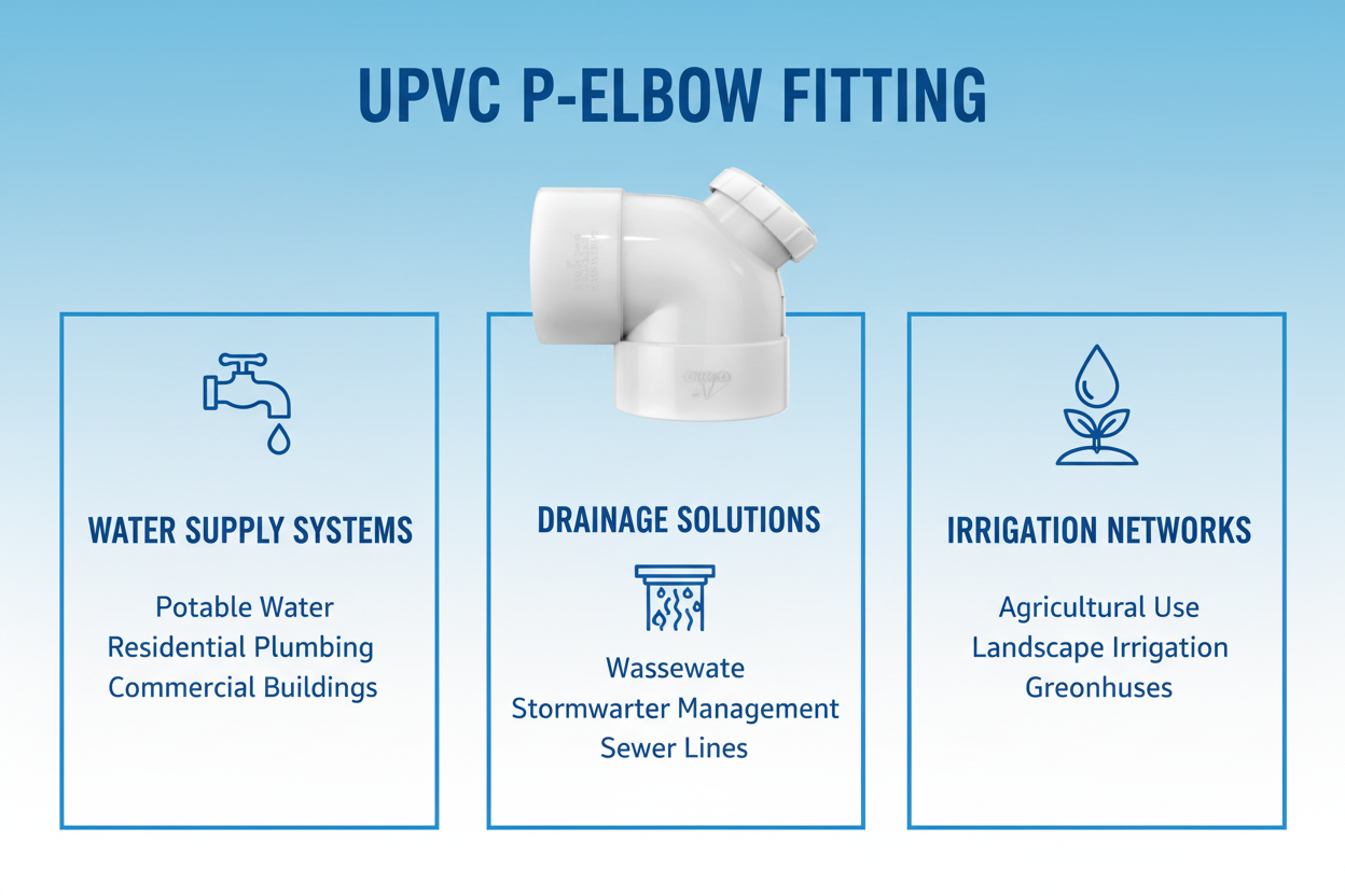 UPVC P-Elbow Applications - Water Supply, Drainage, Irrigation Systems