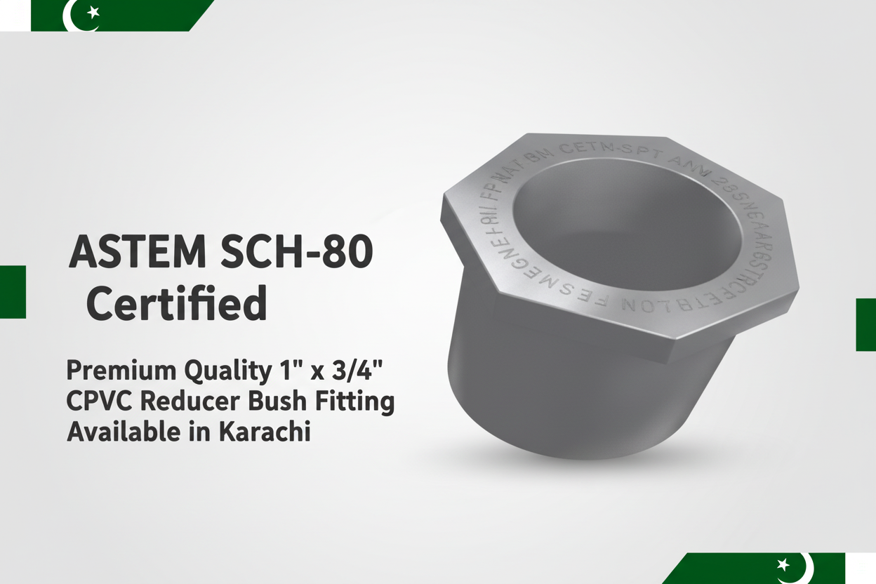 ASTM SCH-80 Certified - Premium Quality 1" x 3/4" CPVC Reducer Bush Available in Karachi