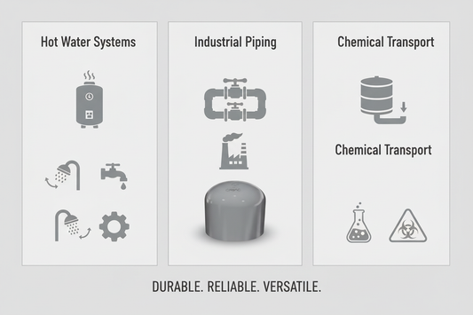 CPVC End Cap Applications - Hot Water Systems, Industrial Piping, Chemical Transport