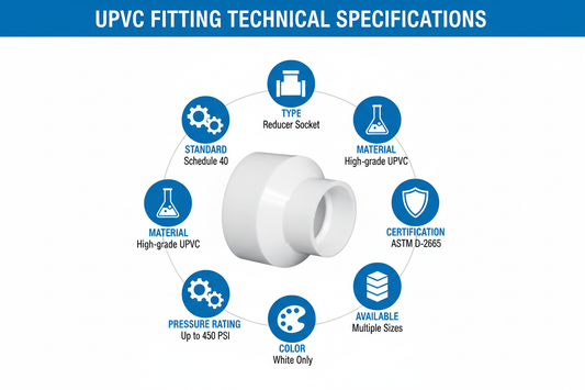UPVC Reducer Socket Technical Specifications - Schedule 40, ASTM D-2665
