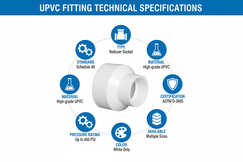 UPVC Reducer Socket Technical Specifications - Schedule 40, ASTM D-2665