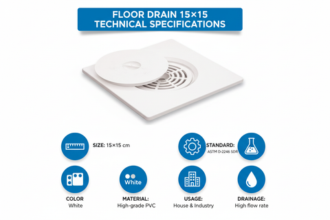 Floor Drain 15×15 Technical Specifications - Size, Standard, Material, Usage