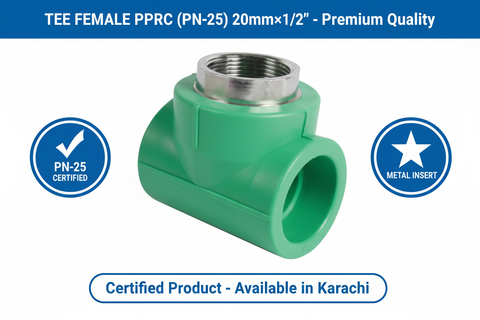 Tee Female PPRC PN-25 20mm×1/2 inch Quality Certification